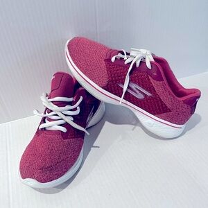 Skechers Burgundy and White Sneakers
